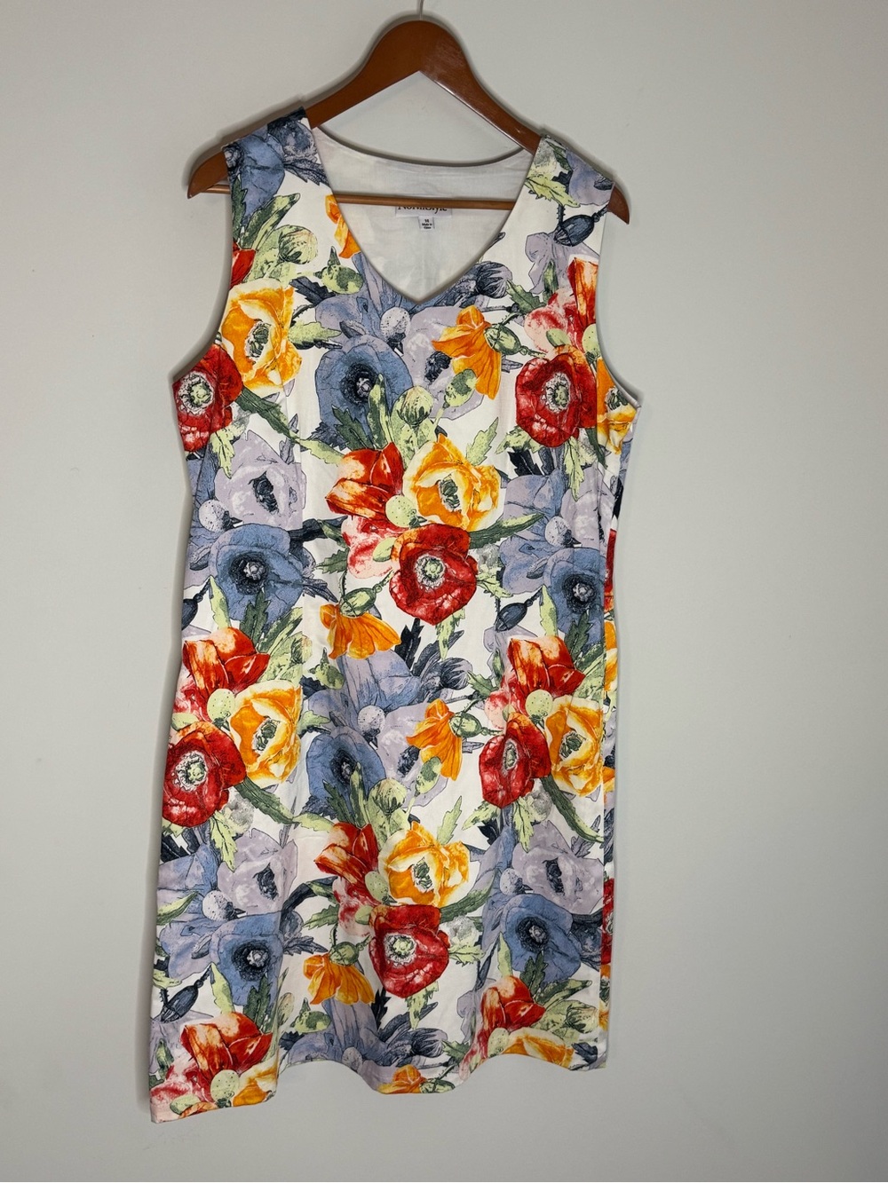 NorthStyle Floral V-Neck Midi Dress in Red, Yellow & Blue